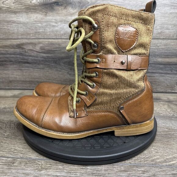 Jump J-75 Deploy Combat Boots Brown Leather and Canvass Lace Up Zip Size 7 - Picture 5 of 9